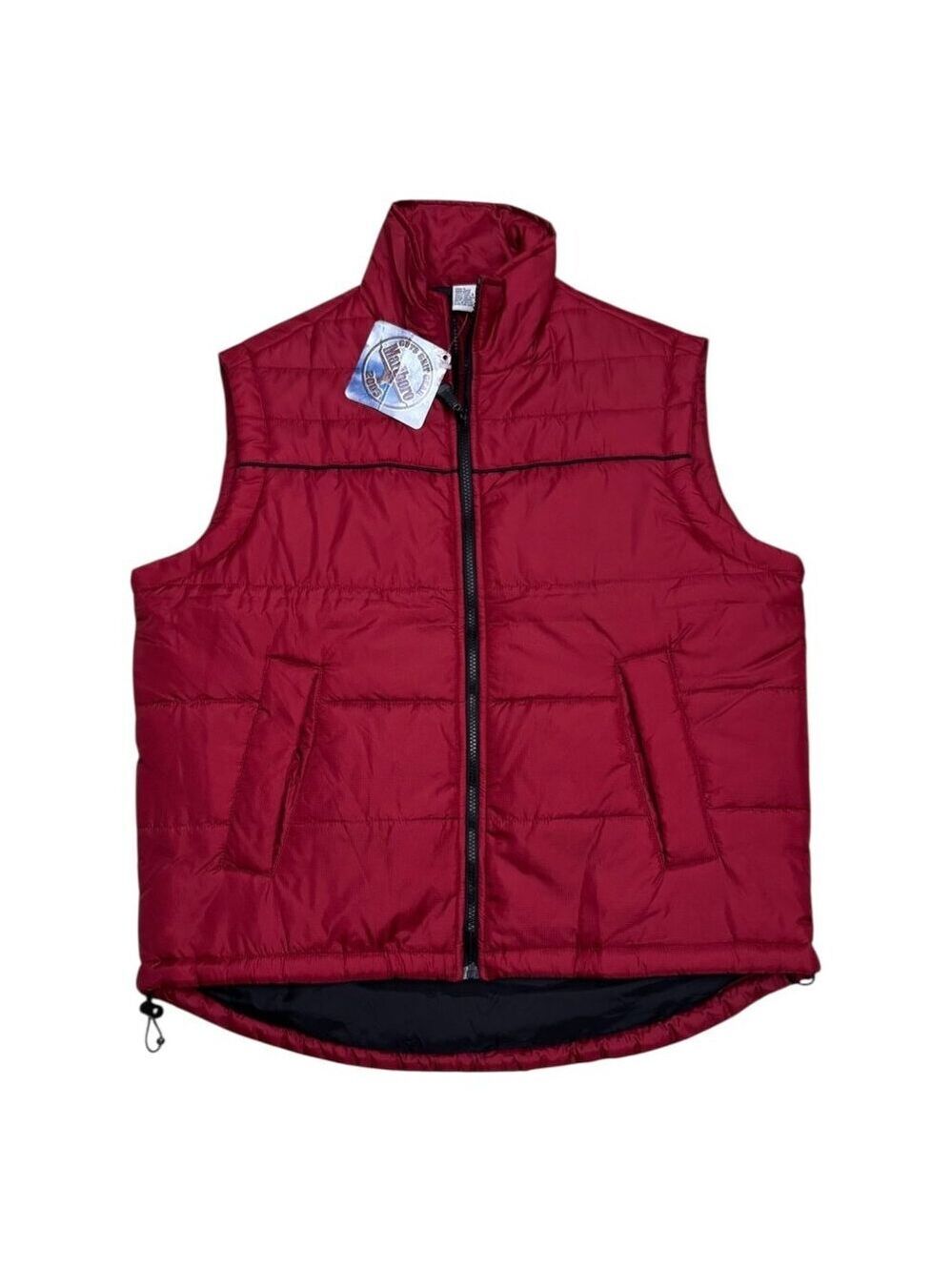 MARLBORO NWT Cigarettes Vintage Red Winter Puffer Parka Vest Mens Small